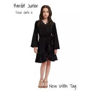 Bardot Junior Girl’s Velour Wrap Dress Size 10 US New With Tag